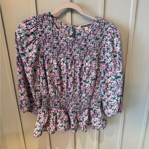 Floral Smocked Women's Blouse